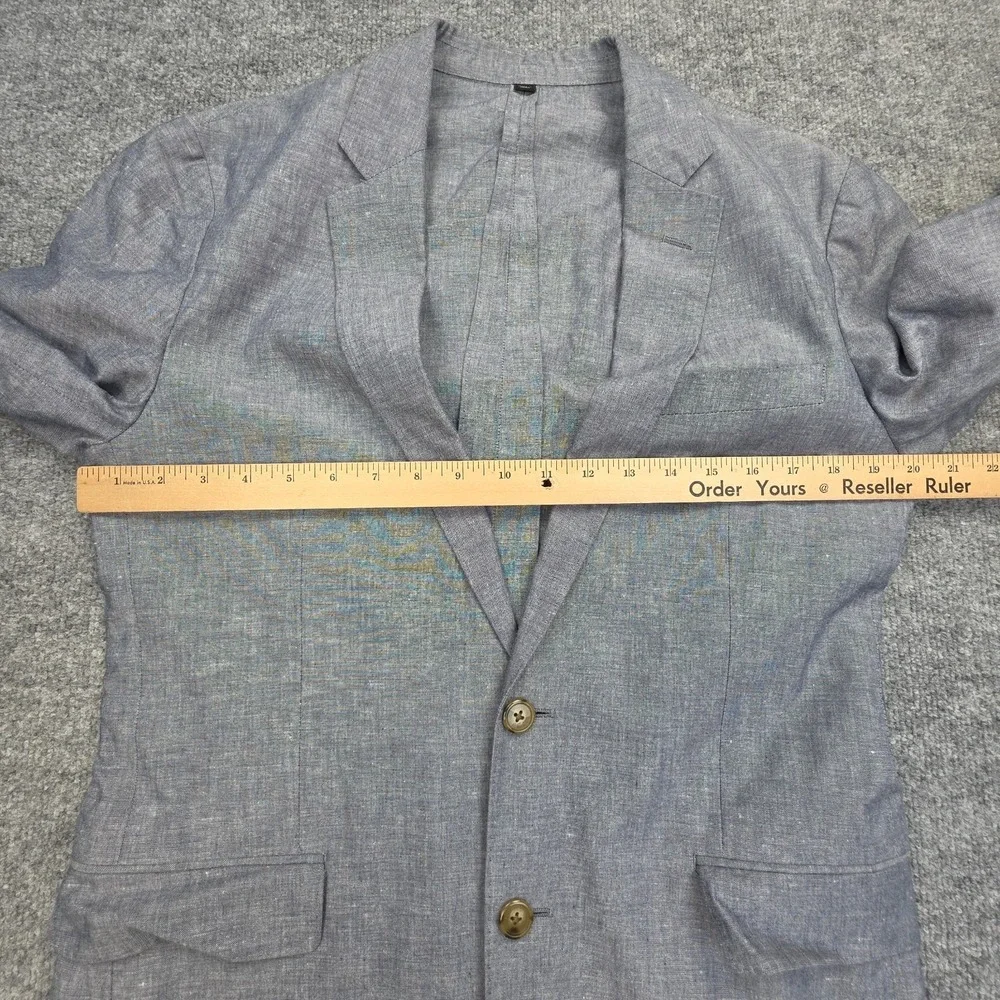 J.Crew Ludlow Somelos Blazer Men's 40R Gray-Blue Linen Blend 2-Button